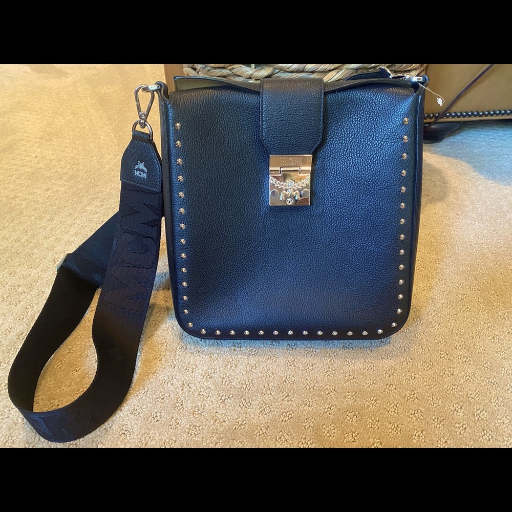 MCM Medium Park Ave Kasion Stud Black Bag